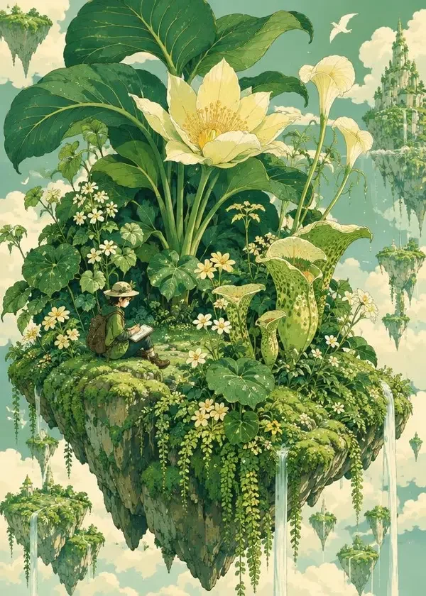 浮岛植物图鉴封面插画