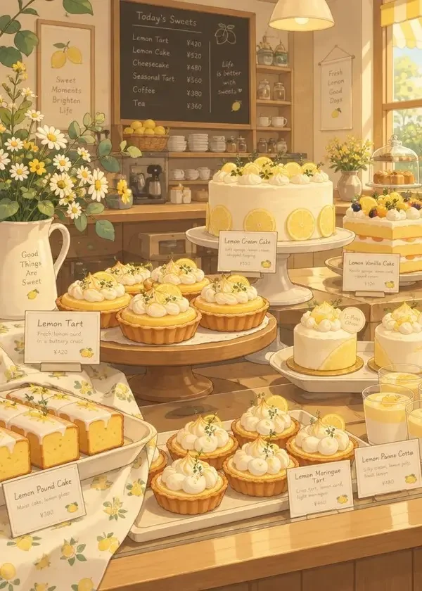 柠檬蜜语甜品屋 食谱书封面插画